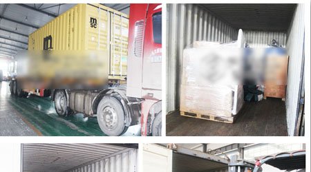 發(fā)往塞內(nèi)加爾噴砂罐及部件裝車(chē)發(fā)貨現(xiàn)場(chǎng)