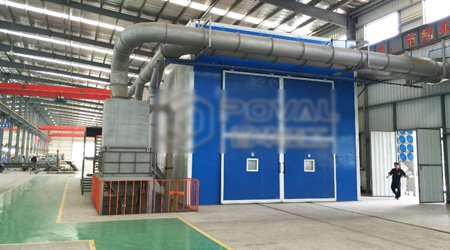 發(fā)往南非全自動(dòng)機(jī)械輸送回收式噴砂房/噴丸房發(fā)貨裝車(chē)現(xiàn)場(chǎng)